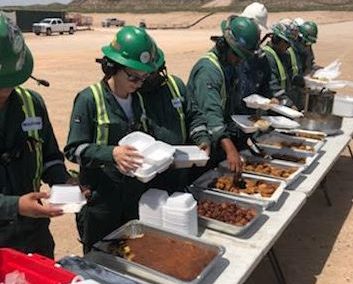 oilfield catering company serving up lunch in Pecos ,TX